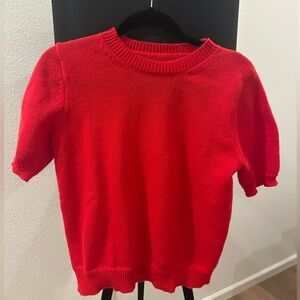 Bright Red Short Sleeve Sweater